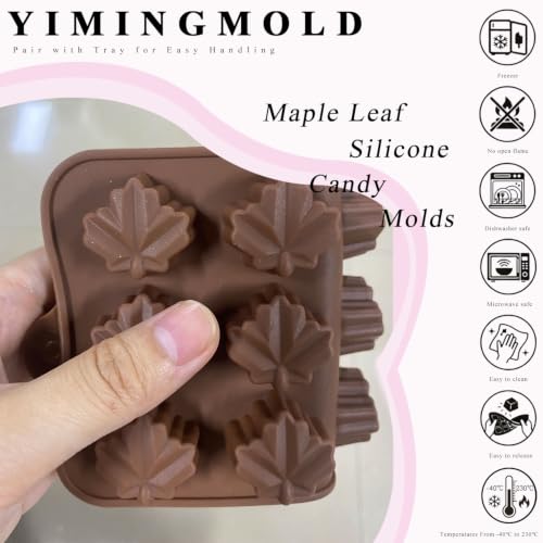 15 Cavity Maple Leaf Silicone Candy Molds Set Of 2