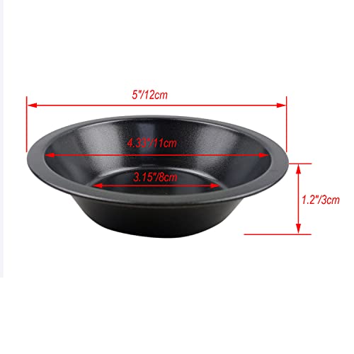 Mini Pie Pans 5 Inch, 4 Pieces Nonstick Round Pot Pie Plates - style: Round Edge 4PCS