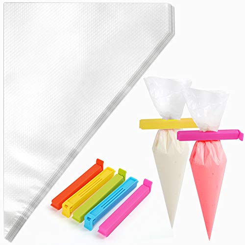 LotFancy 250pcs 12 Inch Piping Bags, Disposable Pastry Bags with 5 Clips - size: 12 Inch (Pack of 250)