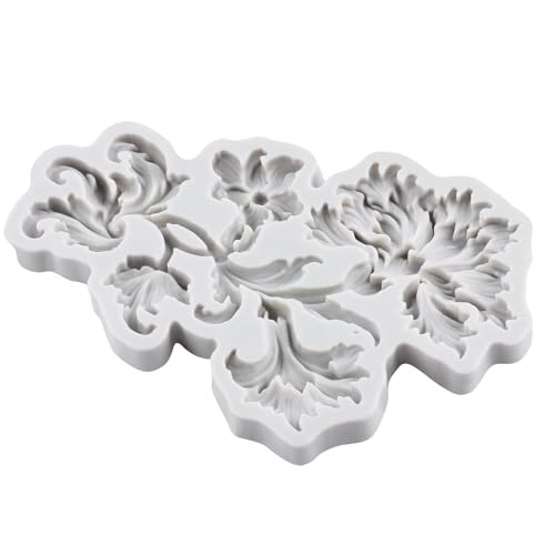 Lingzhi Baroque Fondant Mold Curlicues Relief Scroll Lace Silicone Molds - color: Style B