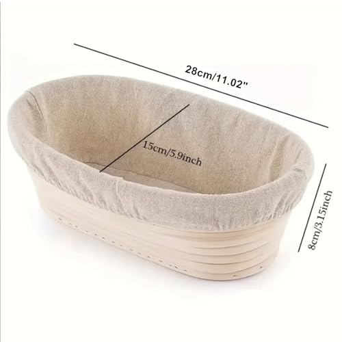Oval Bread Proofing Basket Cloth Liners, 3 Pack, 11x5.9x3.14"