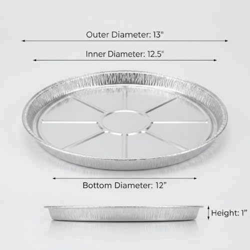 25-Pack 12-Inch Disposable Pizza Pans, Aluminum Baking Trays - size: 25 Pack