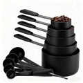 Bopei 10-Pcs Stainless Steel Measuring Cups & Spoons Set, Matte Black - color: All Black