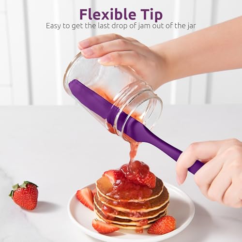 U-Taste Skinny Silicone Jar Spatula Scraper, 10in Sourdough Tool, Purple - color: Purple, size: 9.72 in
