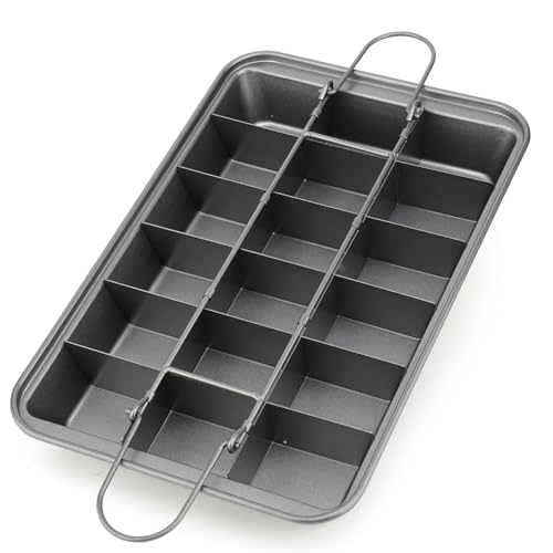 Kundalini Brownie Pan with Dividers,Non-stick Rectangular Baking Pan - color: Gray