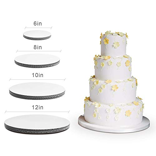 Round Greaseproof Cake Boards – White Cake Circle Base, 6/8/10/12 inch, 5 of Each Size LEGLO - style: White Round Cake Board