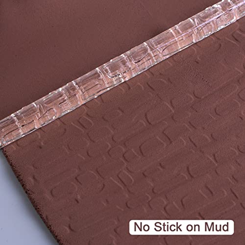 HARFINGTON Acrylic Embossed Rolling Pin 6.3 Inch Wall 3D Pattern Acrylic Non-Stick Roller Fondant Embossing Clay Rolling Pin Textured for Baking Cookie Pastry Clay Dough - style: Wall Pattern