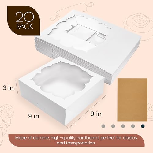 NPLUX 20 Pack Halloween Bakery Boxes, 9x9x3 Pie Boxes for Pickup Orders