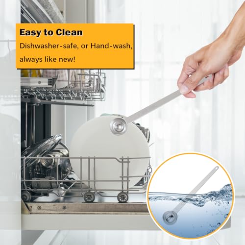 2PCS 1TSP(5ml) Extra Long Handle Measuring Spoon, 18/8 Stainless Steel - size: 1tsp|5ml