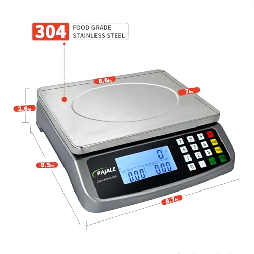 66lb/30kg food scale grams and ounces, Large Digital Kitchen Scales - color: DARK GRAY 30KG