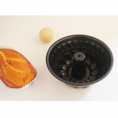 6 Inch Fluted Tube Cake Pan, Carbon Steel Small Ring Mold, Black - color: 6 Inch - Black - Fluted