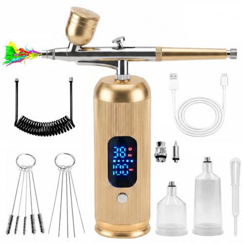 Cordless Airbrush Kit with Compressor, 38PSI 3-Speed