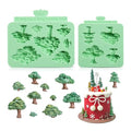 Christmas Tree Fondant Cake Decoration Silicone Molds Set of 2 - color: 2 Pieces