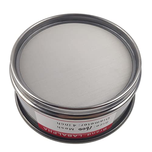 LABALPHA 1600 Mesh Lab Sieves, Test Sieve #1600 Mesh, 4'' Diameter, 304 Stainless Steel Wire Cloth (0.01mm) - size: 1600 mesh (0.01mm)