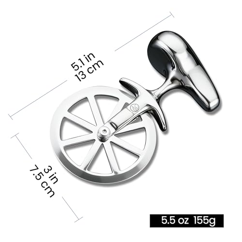 Gourmet Easy Pizza Cutter Unicycle Wheel Nonslip Easy Glide Stainless Steel