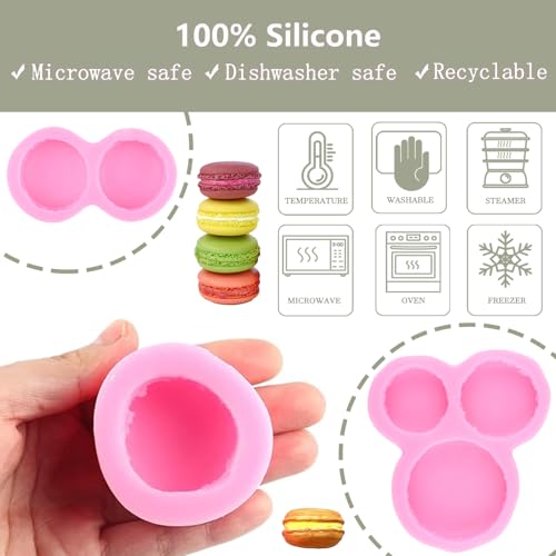 ZiXiang Macaron Hamburger Silicone Mold Macaroon Fondant Molds Set of 4