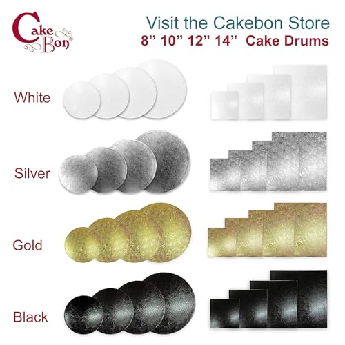 Cakebon Cake Boards 8" White Round Cake Drums 1/2" Thick Smooth Edge 1Pack - color: White (Smooth Edge), size: 8 Inch