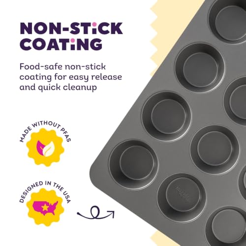 Wilton Silver Non-Stick Muffin Pan, Made Without PFAS, 12-Cup