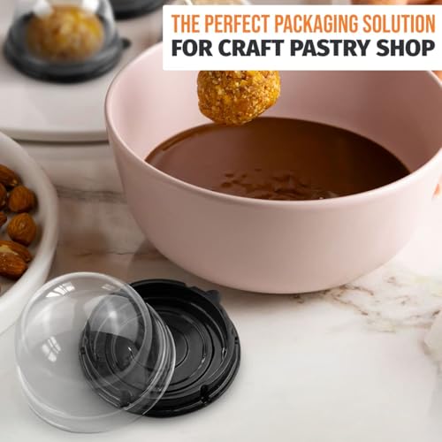 VIKROM Mini Cupcake Containers 50 Pack, Desk Pet Containers with Clear Lids