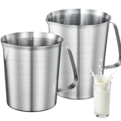 Stainless Steel Metal Measuring Cup w/Handle for Liquid,64&24oz - size: 64 oz+24 oz