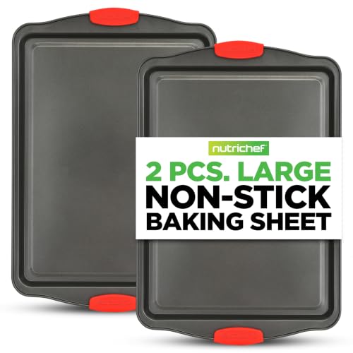 NutriChef Baking Sheet Set, 2-Piece Nonstick Cookie Sheets - size: 2-Piece Large