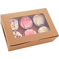 30-Set Cupcake Boxes with Inserts and Window Hold 6 Cupcakes