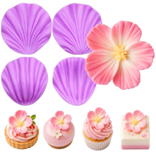 Infovox Peony Petal Silicone Fondant Mold Flower Silicone Mold 4 Piece - color: NF369