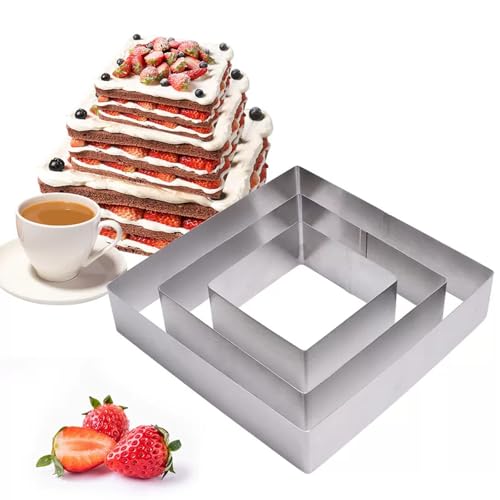 Stainless Steel Square Cake Mold, Mousse Baking Ring Mold