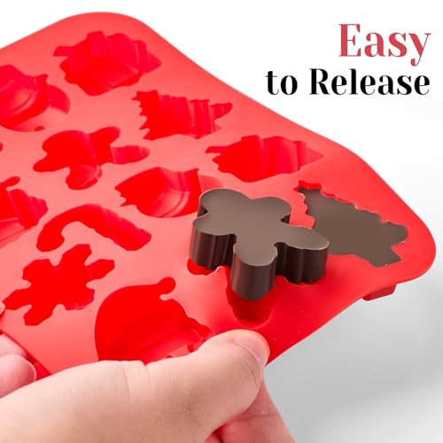 Christmas Chocolate Silicone Molds for Baking, 2 PCS - color: Christmas Mold 1 - 2pcs