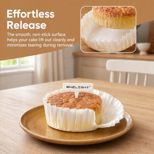 6 Inch 100 Sheets Precut Parchment Liners for Cheesecake & Basque, Non-Stick, Oven & Air Fryer Safe - size: 6 inch