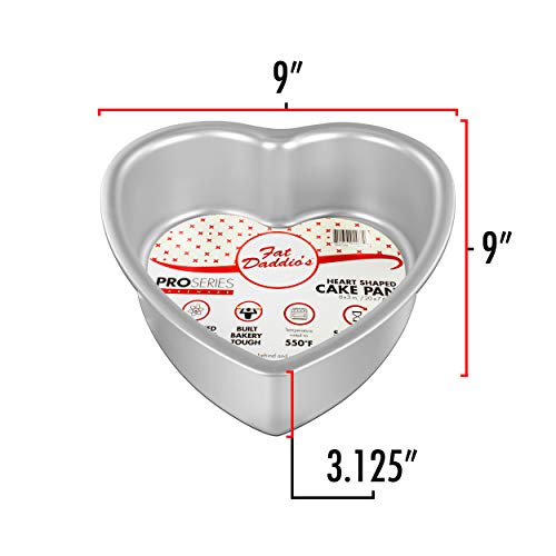 Fat Daddio's PHT-L83 Anodized Aluminum Removable Bottom Heart Cake Pan, 8 x 3 Inch - size: 8 x 3 Inch, style: Removable Bottom