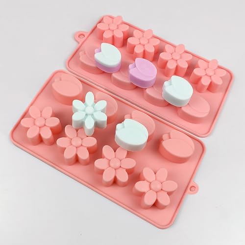 Flower Chocolate Molds 3pcs Tulip Silicone Candy Molds For Ice Cube Resin Soap Cupcake Decoration - size: Tulip Flower