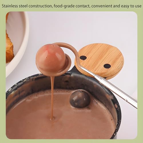 6 PCS Chocolate Dipping Tools Stainless Steel Candy Dipping Tools Set Candy Making Tools with Spoon Hole for Candy Making Truffle Chocolate and Cake Decoration Machine Washable (6)