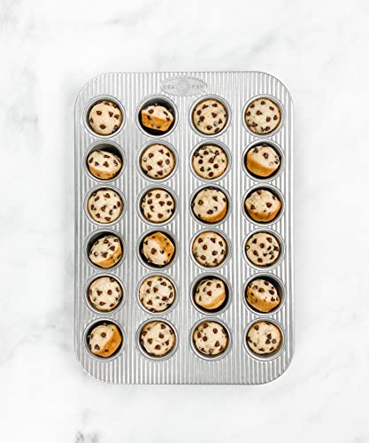 USA Pan Bakeware Mini Cupcake and Muffin Pan, Nonstick Quick Release Coating, 24-Well, Aluminized Steel - size: 24 Cup, style: Mini Muffin Pan