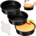 8 Inch Round Cake Pan Set of 3, Nonstick Baking Pans with 100PCS Parchment Paper, Dishwasher Safe - size: 8 Inch