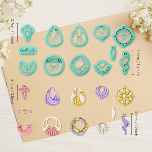 ORIGACH 12 Pcs Boho Knot Macrame Polymer Clay Cutters Set - style: Boho Knot Macrame
