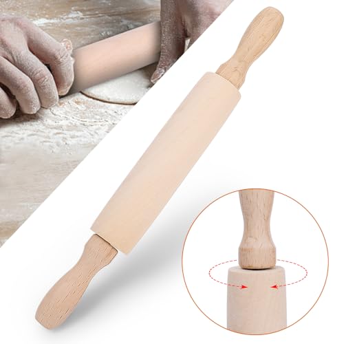 Baking Small Dough Rolling Pins for Fondant Pastry Pizza Crafting and Imaginative Play for Christmas Presents Rolling Pins Kitchen and Dining (20x2.8cm)