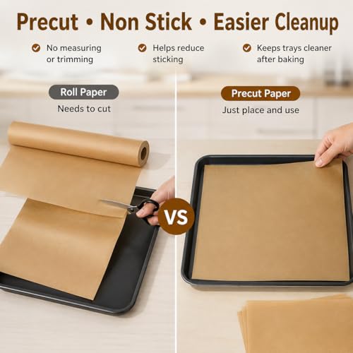 Precut Parchment Paper Sheets 100pcs Unbleached Baking Paper 11.8x15.7In