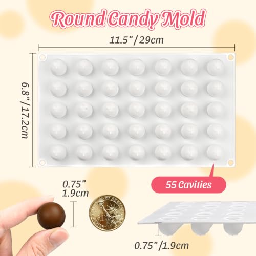 Small Chocolate Molds, 35-Cavity Silicone Semi-Sphere Candy Molds - color: Small 35 Cavity Semi-Sphere Mold