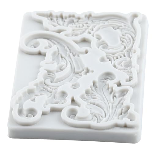 Baroque Fondant Mold Curlicues Scroll Relief Lace Silicone Molds - color: Style T