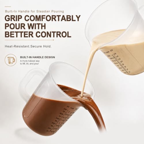 Palksky 2 Cup Measuring Cups with Spout, 16 oz Liquid Measuring Cups with Handle, Flexible Microwave Safe Measuring Cup for Baking, Cooking, Chocolate, Butter, Syrup - size: 2-Cup Measuring Cup with Handle