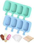 Ouddy Life Popsicle Molds Set of 2, Ice Pop Molds Silicone Cake Pop Mold - color: green blue