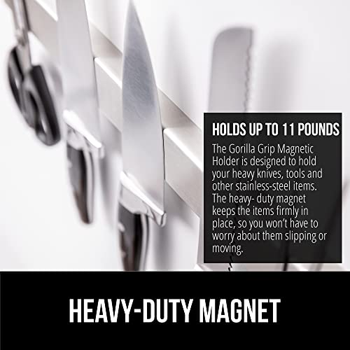 GORILLA GRIP 304 Stainless Steel Magnetic Knife Holder Strip, 18 Inch - size: 18 Inch