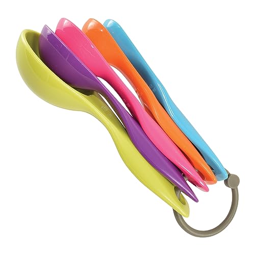 R&M Colorful Measuring Spoons 5-Piece Set – Plastic Nesting Measuring Spoon Set with Tablespoon & Teaspoon Sizes for Cooking & Baking - style: Measuring Spoons