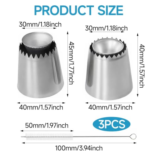 3 Pcs Large Piping Tips Set - color: 795S/796S