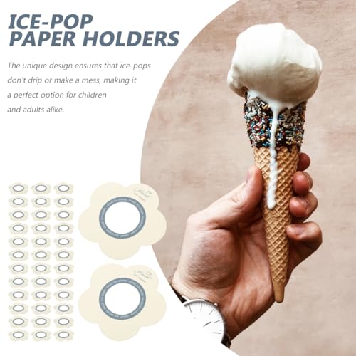 200pcs Drip-proof Ice-Pop Holder Paper for Boys and Girls Simple Drip-Free Ice Pop Paper Catcher for Ice Cream Cones and Party Buffet Displays