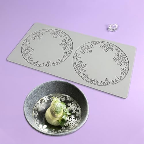 mostsom Silicone Lace Mold Round Shape Snowflower Pattern Food-Grade Fondant Molds Cake Decorating Tools Baking for DIY Candy Enthusiasts Home Bakers (B_ Snowflower) - size: B_ Snowflower