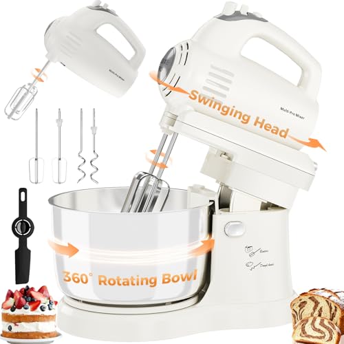 3.2QT 2-in-1 Stand Mixer, White - color: White, size: 3.2QT