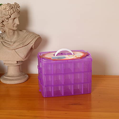 Sooyee 3-Tier Bead Organizer, Craft Storage Organizer Box,Purple - color: Purple, size: 3 Tier