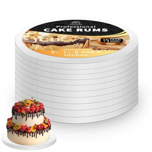5packs Cake Boards 10 Inch Round,1/2" Thick Cake Drum, Cake Board Food Grade Cake Base, White Cake Cardboard Circles Bases para Pasteles for Wedding & Party & Pizza Desserts(10inch/5pcs) - color: White, size: 10inch/5pcs